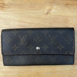Louis Vuitton Vintage Dark Brown Monogram Sarah Long Wallet